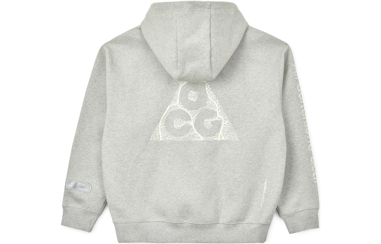 Men's Nike ACG Therma-Fit Logo Printing Zipper Hooded Long Sleeves Jacket Gray DM4248-050