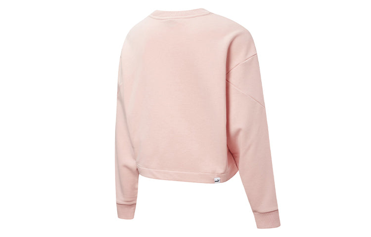 (WMNS) PUMA Rebel Crew Cropped Training Sweatshirt 'Pink White' 586520-15