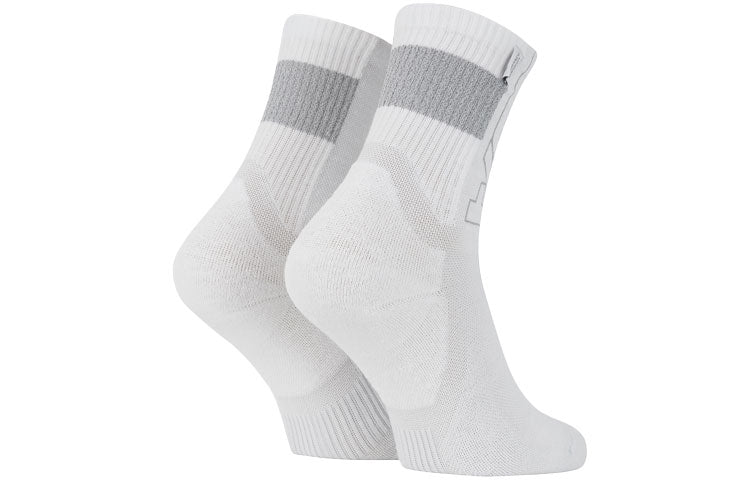 Under Armour ArmourDry Run Crew Socks 'White Grey' 1361156-100