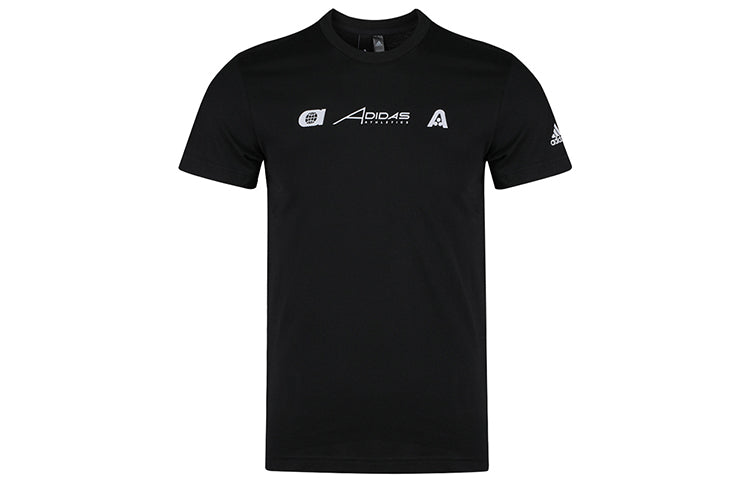 adidas M Gfx T Illu 2 Athleisure Casual Sports Printing Round Neck Short Sleeve Black FT2815