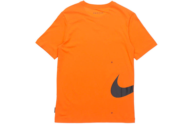 Nike Sportswear Swoosh Club Printing Alphabet Sports Round Neck Short Sleeve Orange DJ5374-801