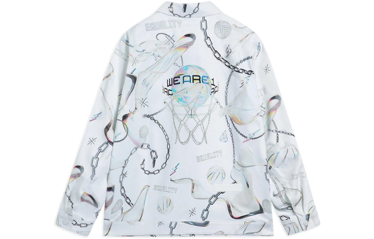Li-Ning x Glare Way Of Wade Graphic Jacket 'White Grey' AFDS475-2