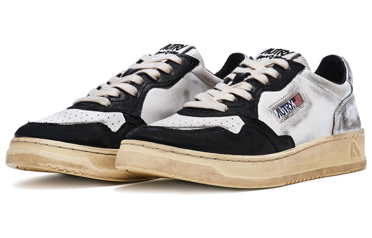 Autry Medalist Super Vintage Leather Low Sneakers 'White Black Silver' AVLM-SV11