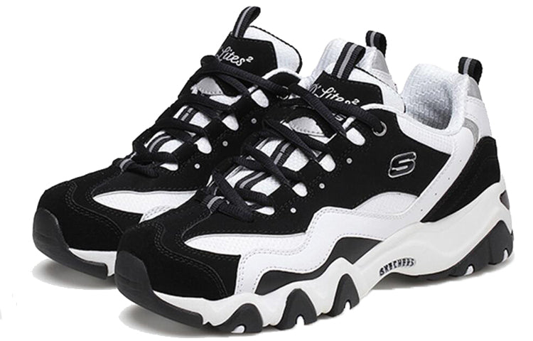 (WMNS) Skechers D'lites GS White/Black 99999069-BKW