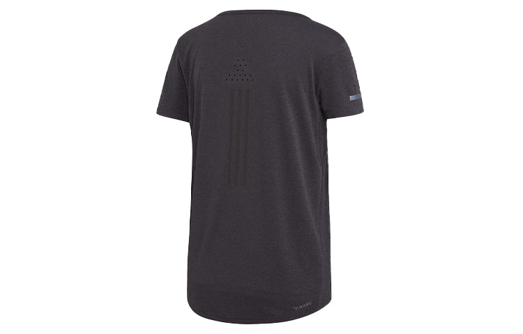 (WMNS) adidas Training Sports Round Neck Short Sleeve Metallic Black EI6380