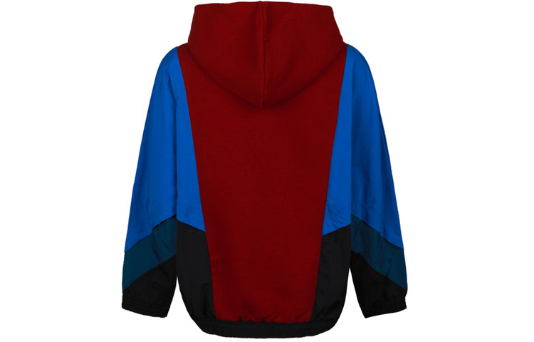 (WMNS) Nike As W Nsw Icn Clsh Po Hdy Mx Os Splicing Contrasting Colors Sports Hooded Fleece Lined Pullover Red Hoodie CJ2030-677