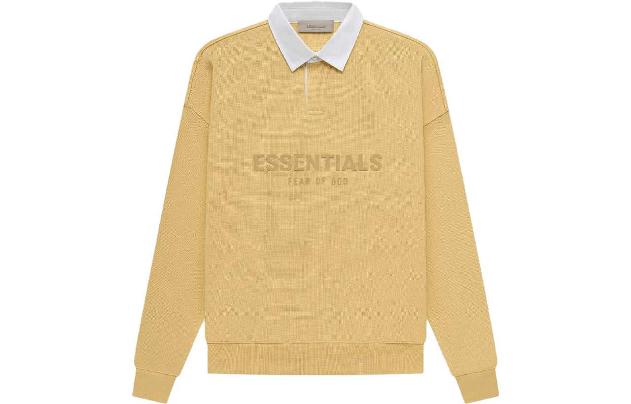 Fear of God Essentials SS23 Waffle Long Sleeve Polo Shirt 'Light Tuscan' FOG-SS23-057