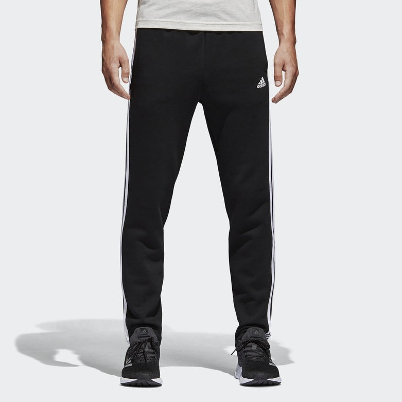 Men's adidas Solid Color Stripe Knit Sports Pants/Trousers/Joggers Black BK7422