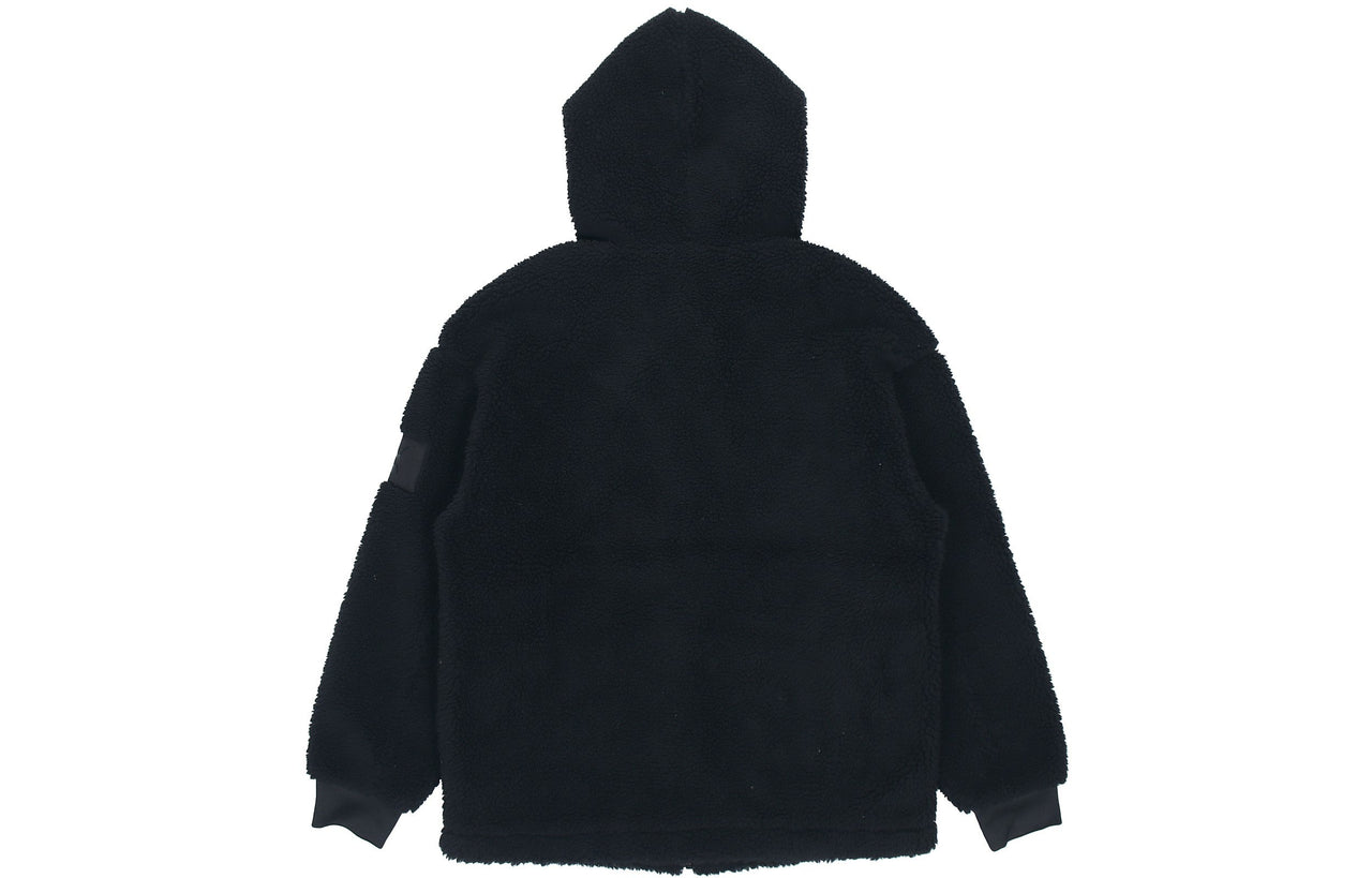 PUMA lamb's wool hooded Stay Warm Windproof logo Jacket Black 535066-01