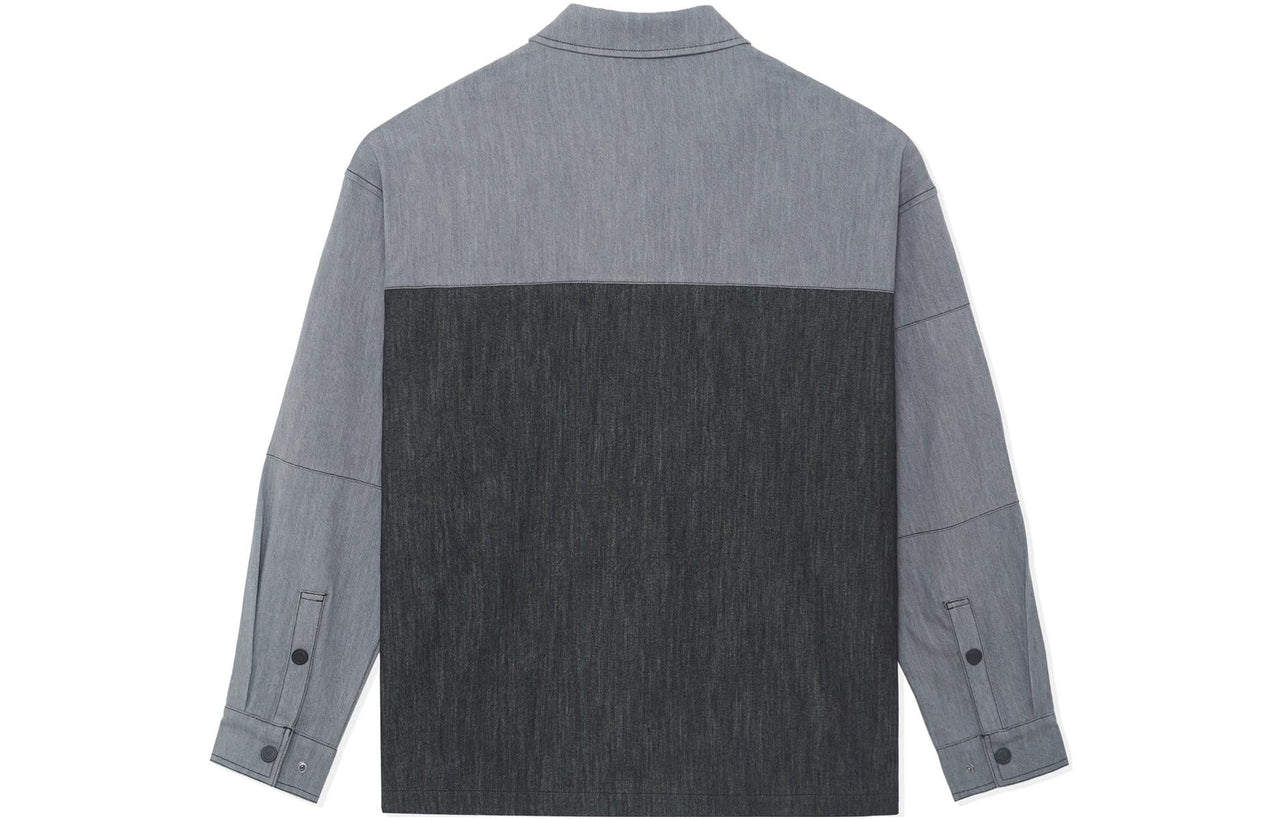 Li-Ning x Wade Series Color Block Print Shirt 'Grey Black' AFDS781-1