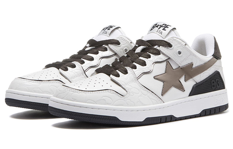 A BATHING APE Sk8 Sta White Black 1H80-191-020