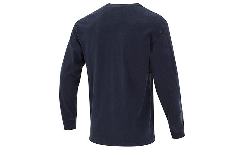 Men's Nike Solid Color Small Logo Round Neck Long Sleeves Navy Blue T-Shirt DJ1583-451