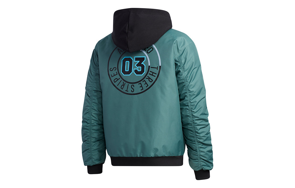 adidas neo M Strt Gr Bmr Stay Warm Sports hooded down Jacket Green GL8517