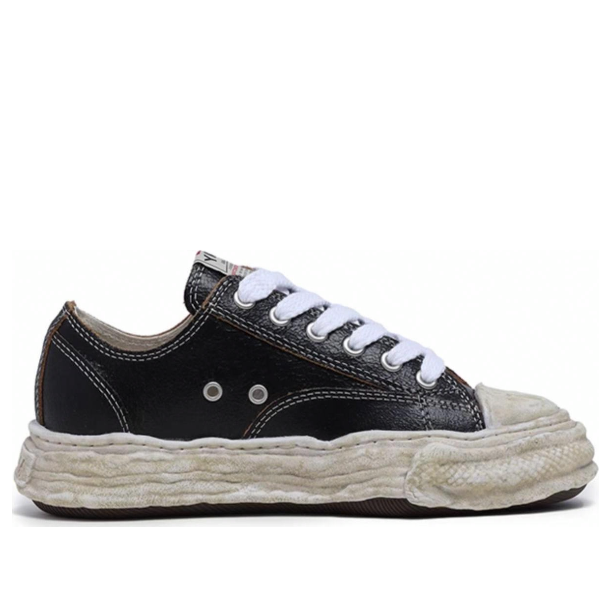 Maison MIHARA YASUHIRO Peterson23 OG Sole Cracking Leather Low 'Black' A12FW708-BLACK