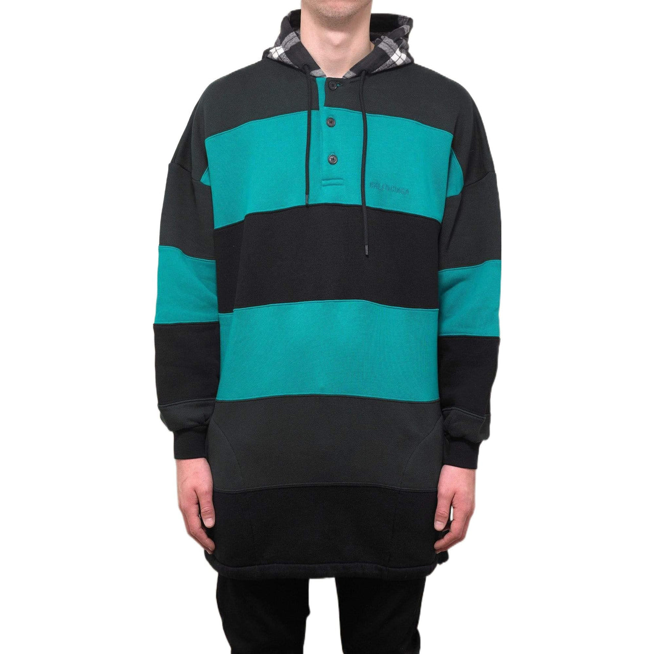 Balenciaga Striped Oversized Hoodie 'Green Black' 556137TDV325567