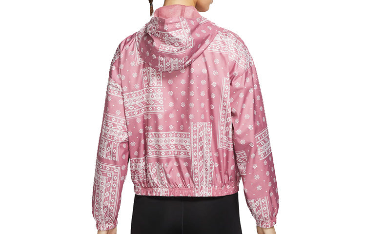 (WMNS) Nike Woven Printing cashew Hooded Jacket Pink Red CU5893-614
