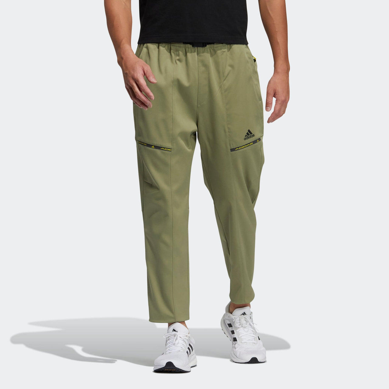 Men's adidas Th Qckdraw Pnt Running Training Woven Lacing Sports Pants/Trousers/Joggers Olive H40209