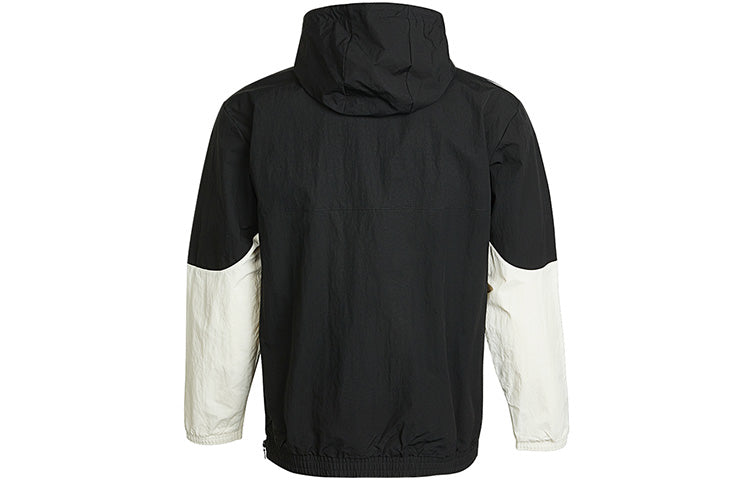 adidas originals Logo Casual Sports Windproof Hooded Jacket Black GN2429