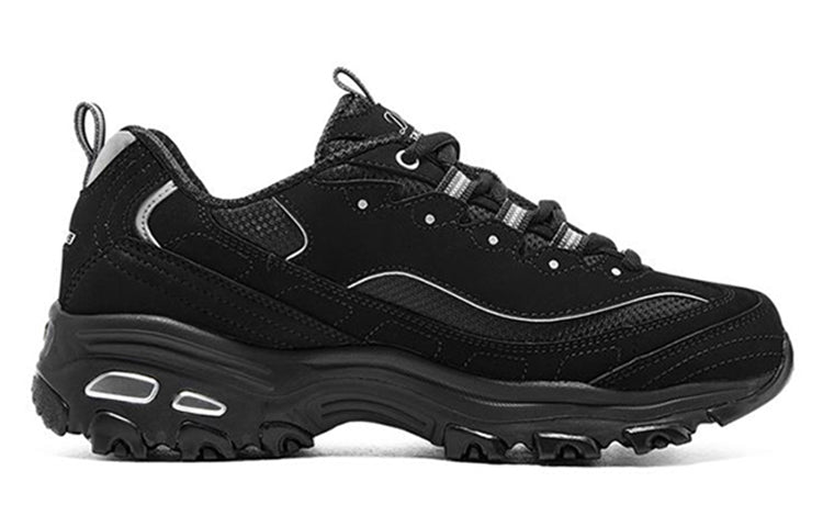 (WMNS) Skechers D'lites 'Black Silver' 66666179-BBK