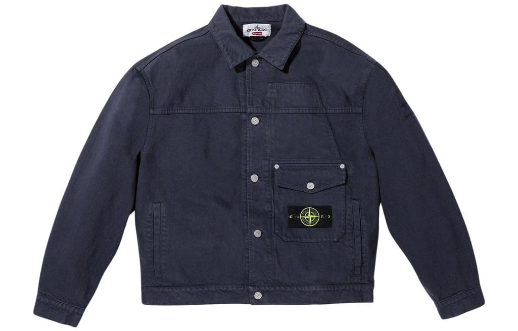 Supreme x STONE ISLAND FW23 Week10 Denim Trucker Jacket Logo 'Black' SUP-FW23-170