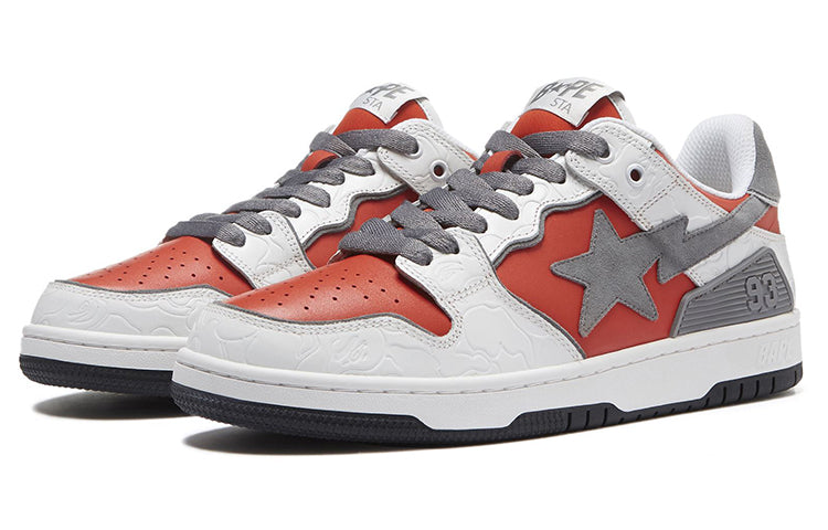 A BATHING APE WMNS Sk8 Sta White Red 1H80-291-017