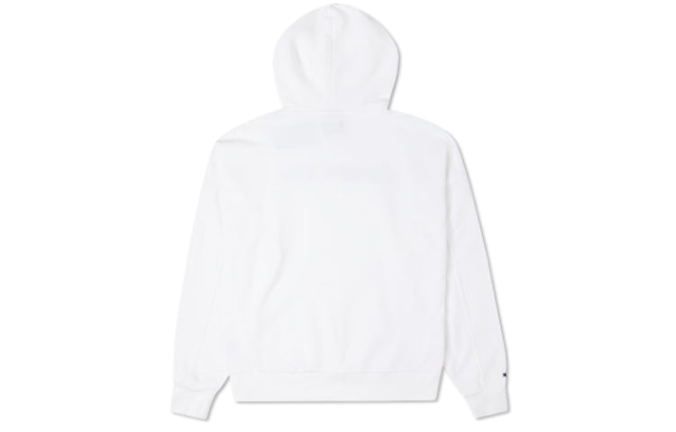(WMNS) Converse Contrasting Colors Alphabet Embroidered Knit Hoodie White 10023947-A02