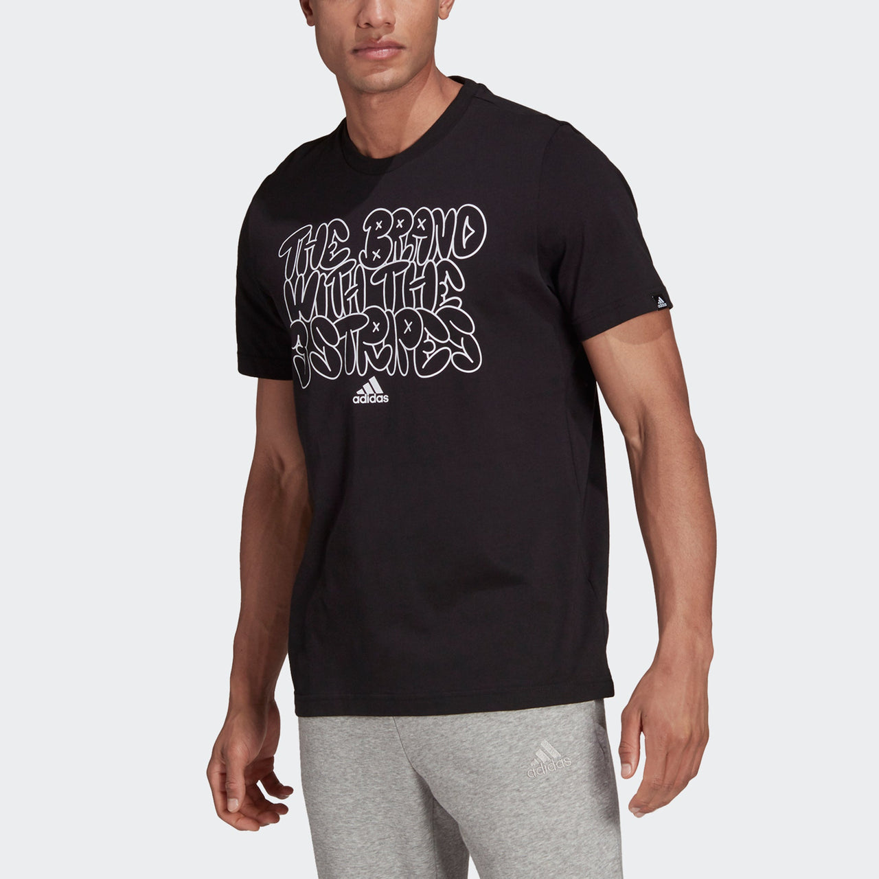 adidas M Ddlbmb S G T Alphabet Printing Sports Short Sleeve Black GS6283