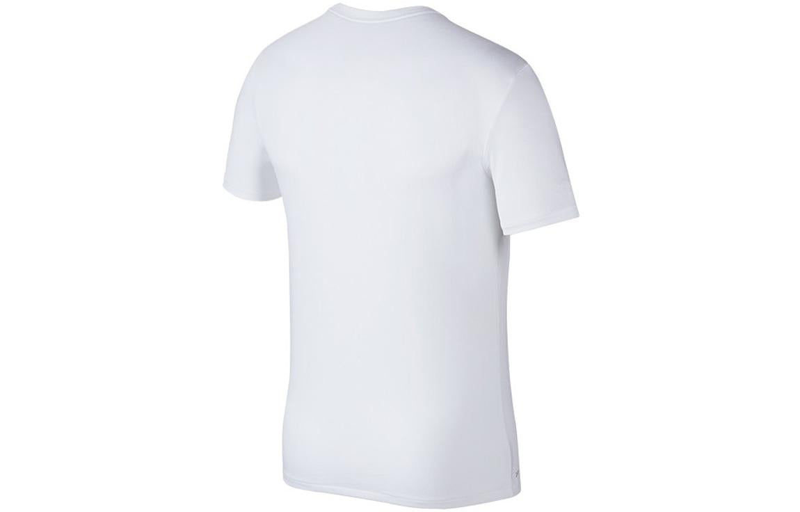 Men's Nike Chinese Character Alphabet Printing Sports Round Neck Short Sleeve White T-Shirt AR4930-100
