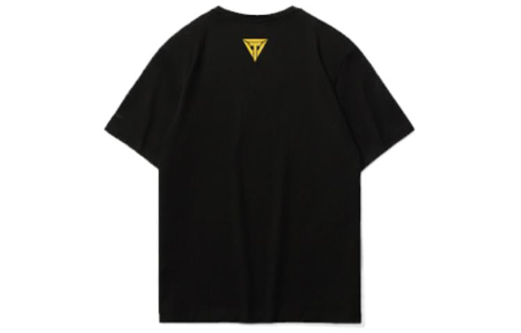 Li-Ning Printing Loose Sports Round Neck Short Sleeve 'Black' AHSS521-1