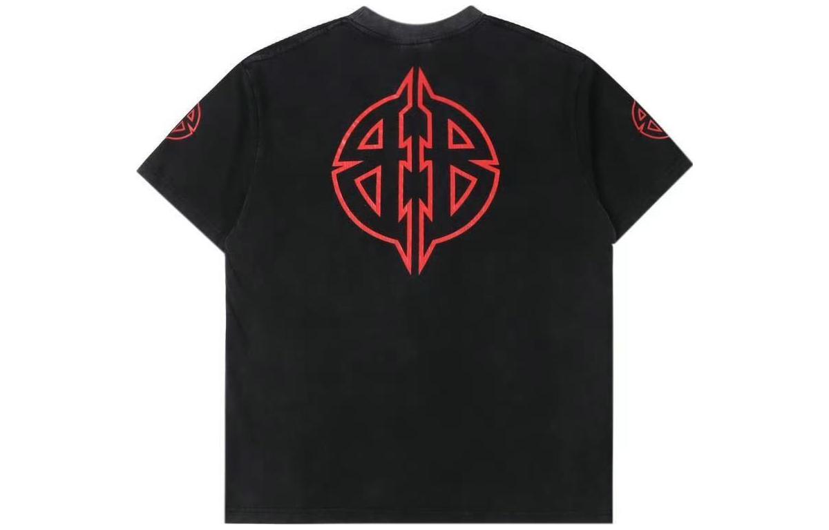 Balenciaga Metal BB Stencil T-shirt 'Black Red' 764235TPVI21568