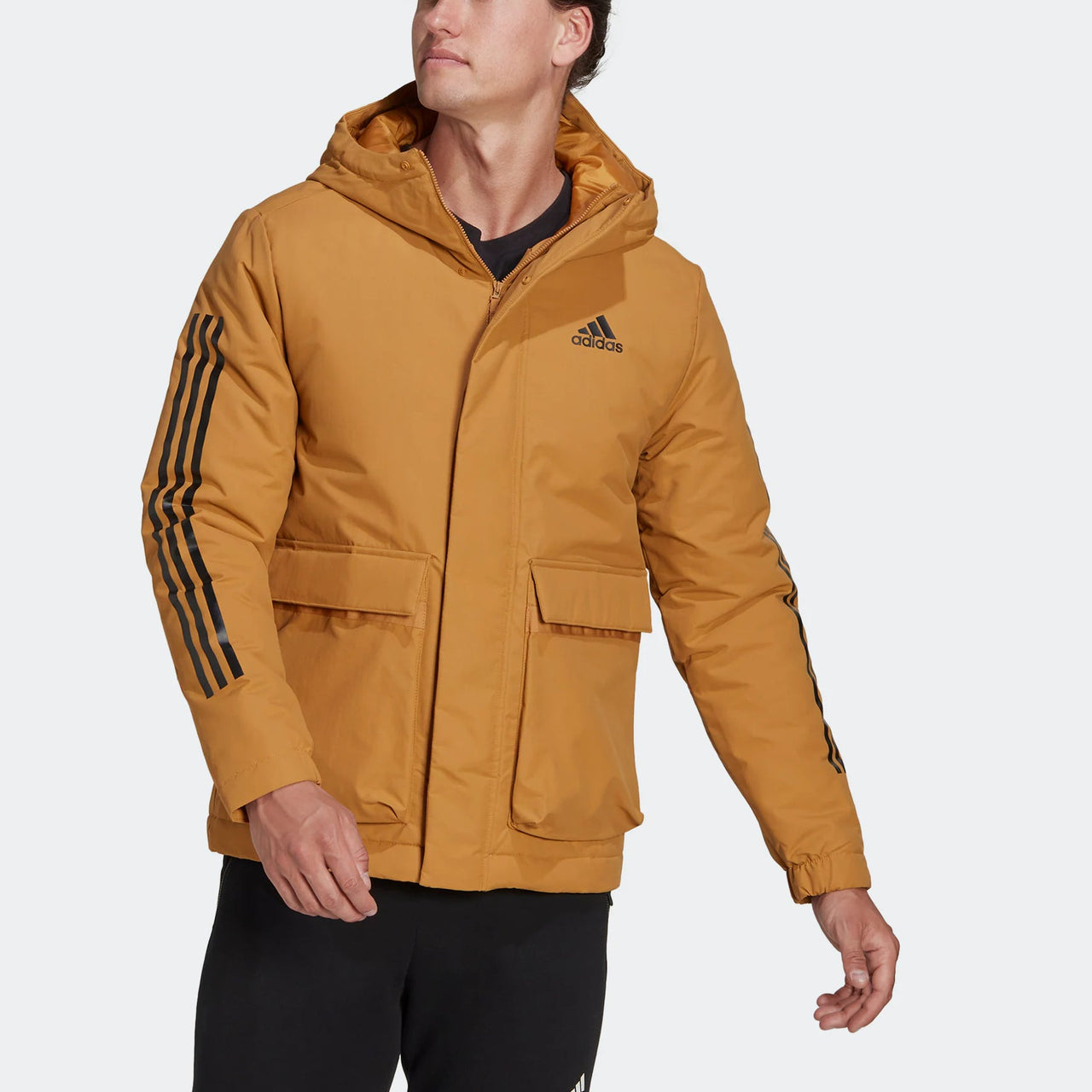 adidas Utilitas 3-Stripes Hooded Jacket 'Brown' HG8723