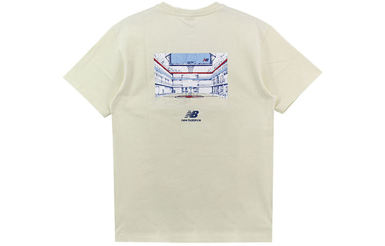 New Balance Lifestyle Graphic Tee 'White Blue' AMT22377-CIW