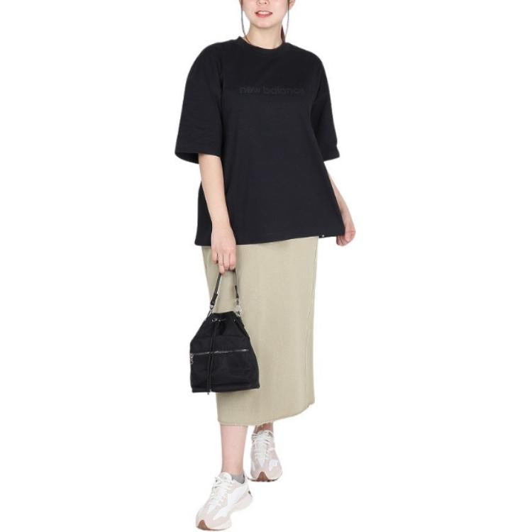 (WMNS) New Balance Hyper Density Jersey Oversized T-shirt 'Black' WT41555-BK