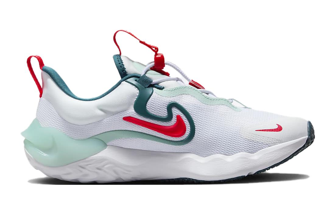 (GS) Nike Run Flow Running Shoes 'White Jade Ice Red' DR0472-101