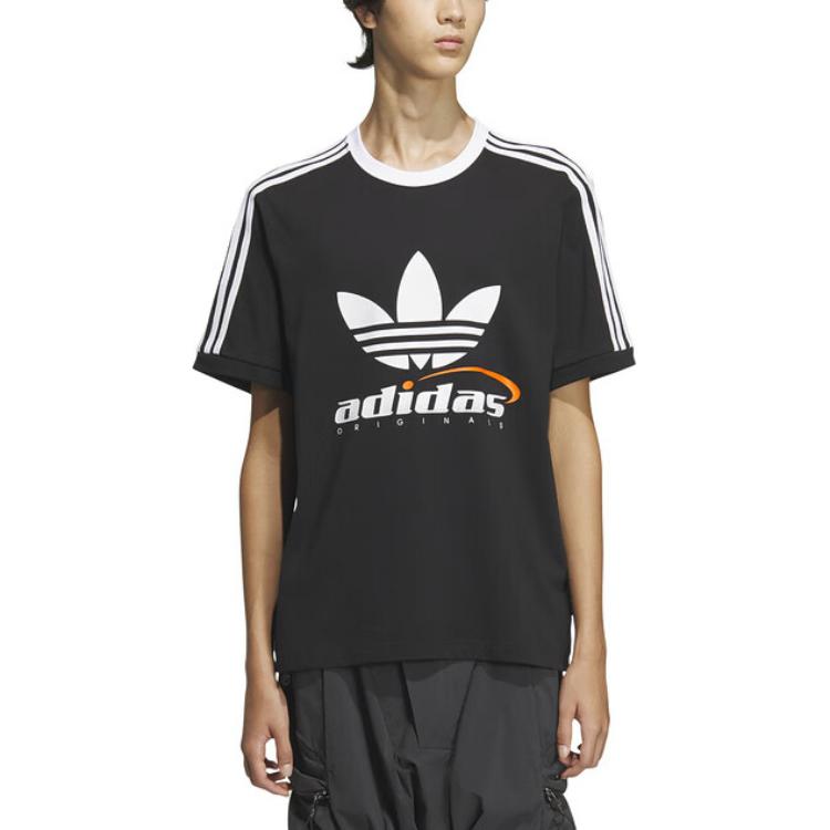 adidas Trefoil Logo Play Soccer Graphic T-shirt Asia Sizing 'Black White' IW6309