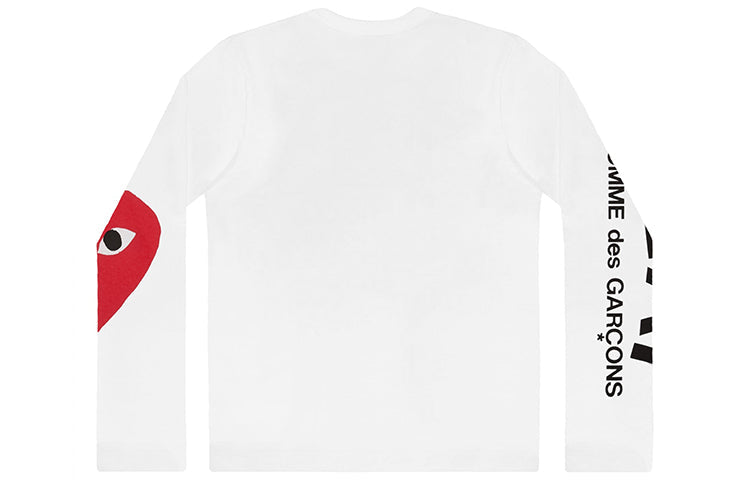 (WMNS) COMME des GARCONS PLAY Sleeve Logo Round Neck Long Sleeves 'White' AZ-T257-051