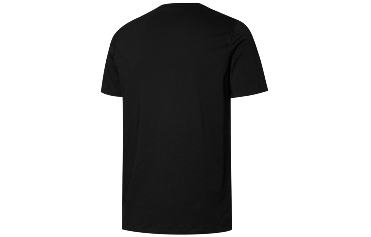 PUMA Modern Basics Tee Logo Embroidery Sport Round Neck Short Sleeves T Shirt Black 847669-01