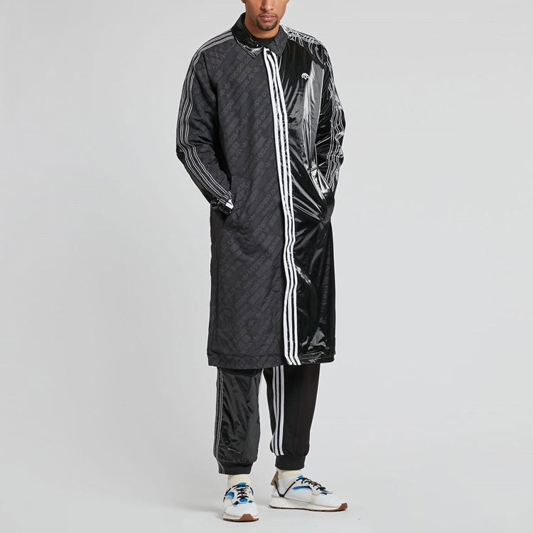 adidas originals x alexander wang Unisex Lapel Long Overcoat Black BP6685