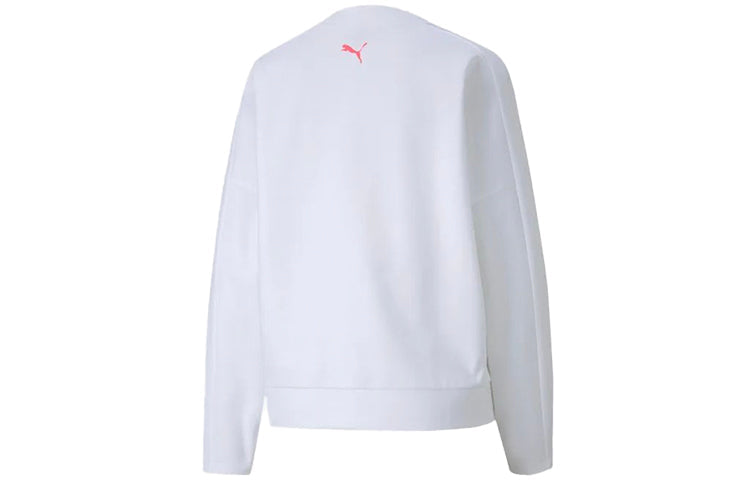 (WMNS) PUMA Evide Logo Printing Round-neck Sweatshirt White 597384-02