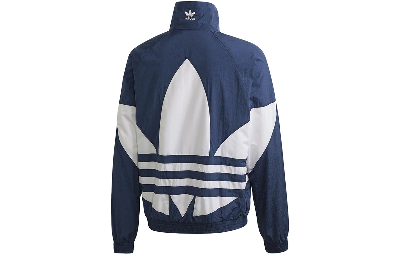 adidas originals Large logo Zipper Sports Jacket Blue FM9894