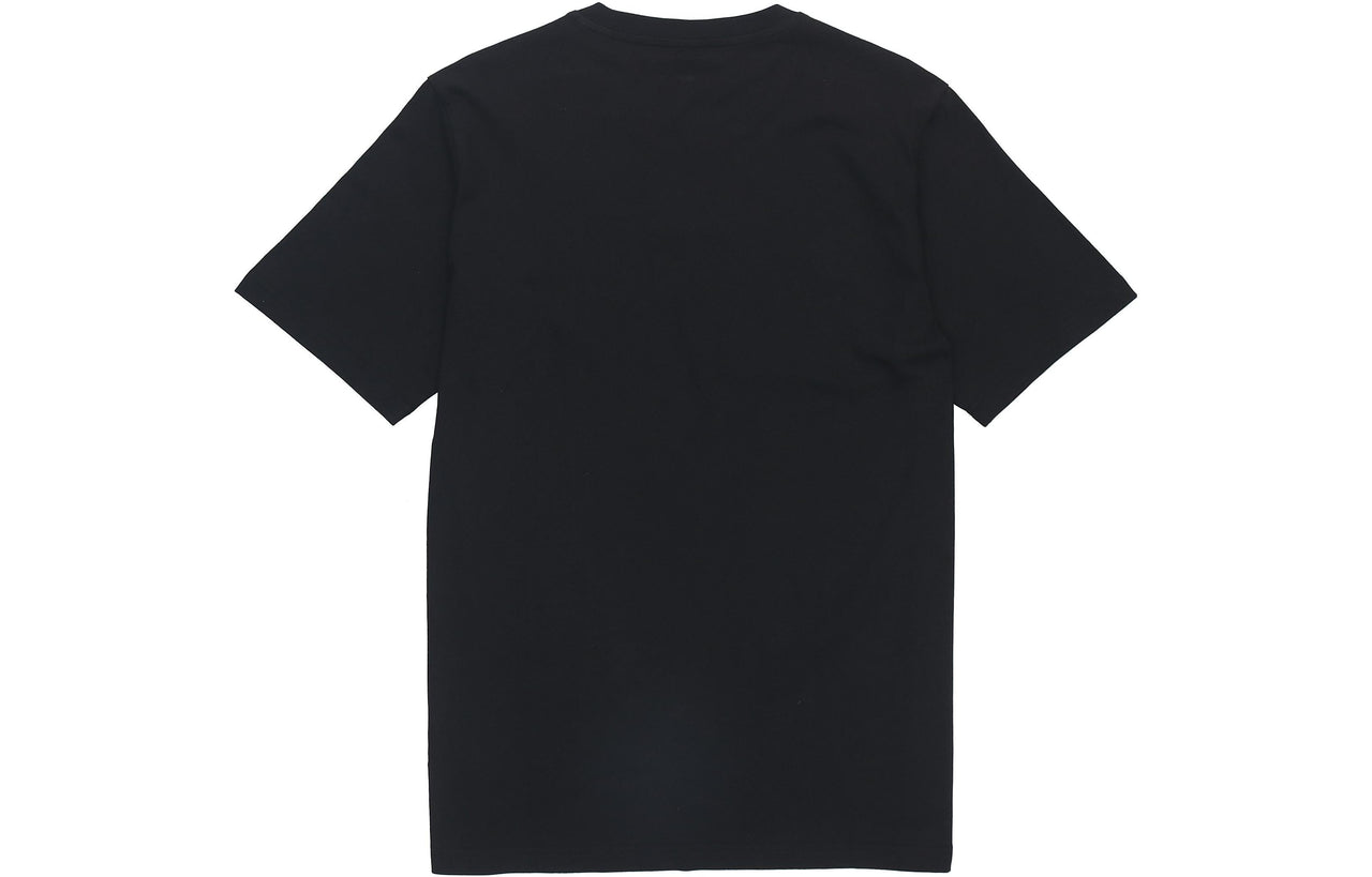 Men's adidas originals Solid Color Round Neck Short Sleeve Black T-Shirt HS8888