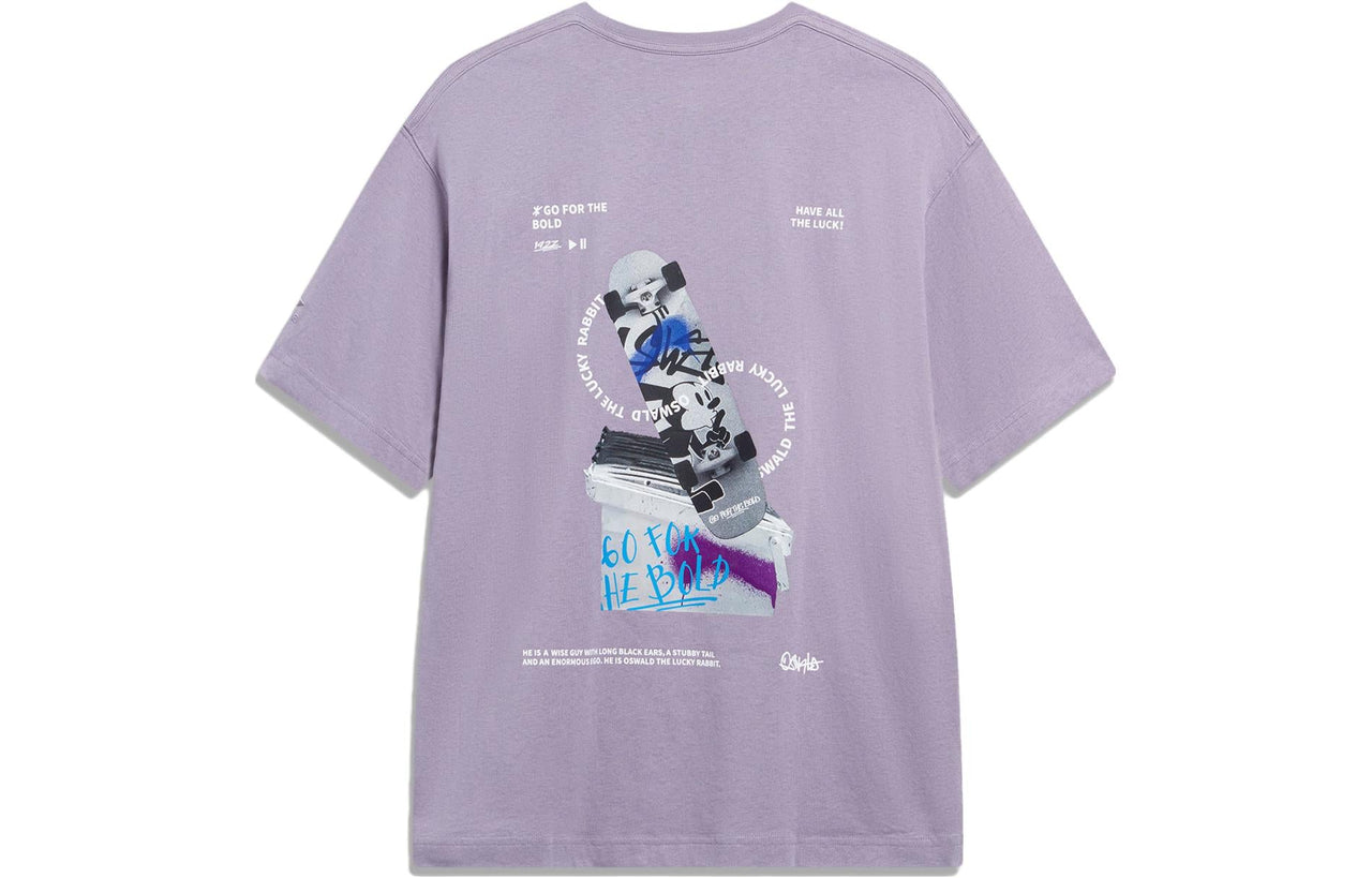 Li-Ning x Disney Oswald Graphic T-shirt 'Light Purple' AHST315-5