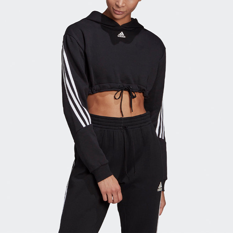(WMNS) adidas Crop Hoodie 'Black' H47479