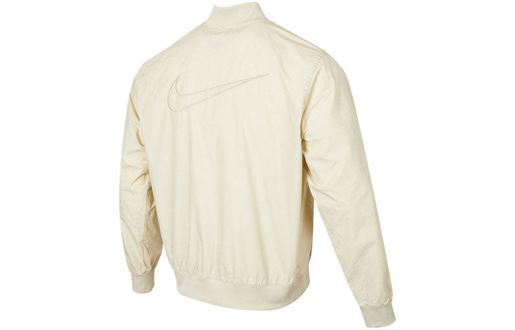 Men's Nike Solid Color Embroidered Logo Zipper Jacket Autumn Yellow DQ4590-206