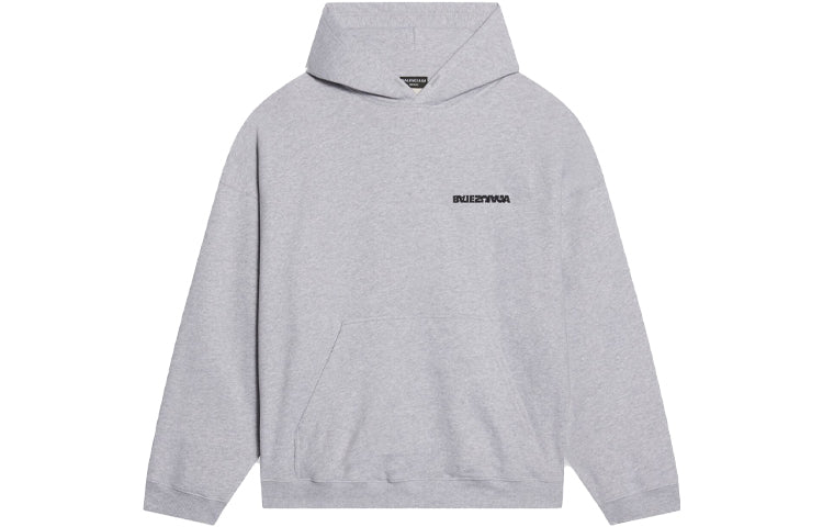 Balenciaga Turn Hoodie Wide Fit 'Heather Grey Black' 674986TLVB41167