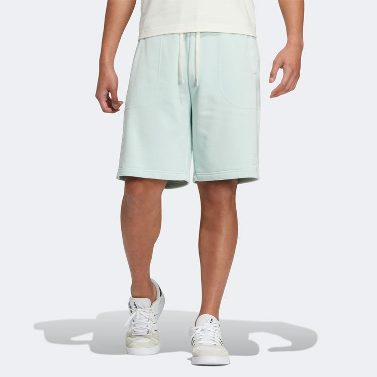 adidas neo Solid Color Lacing Casual Straight Shorts Unisex Green HS6821