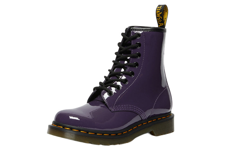 (WMNS) Dr. Martens Lens Patent Leather 8 Martin boots Black Purple 27216628