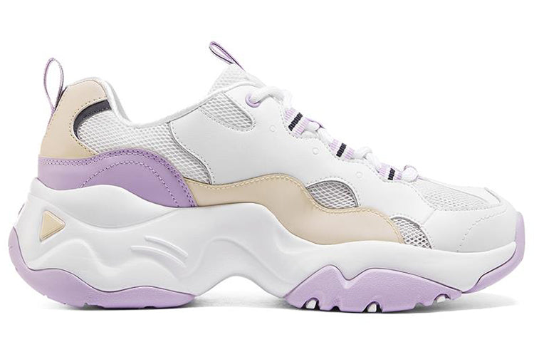 (WMNS) Skechers D'Lites 3.0 low running Shoes GS White/Purple 896008-WLV