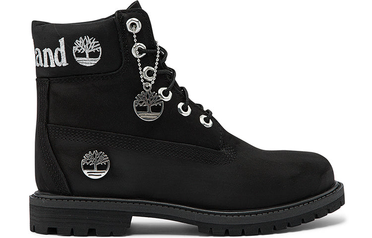 (WMNS) Timberland 6 Inch Premium Waterproof Boots 'Black Nubuck with Silver Logo' A5TYUW