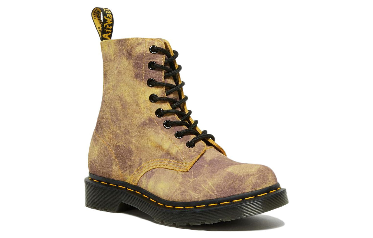 (WMNS) Dr. Martens 1460 Pascal Tie Dye Leather Lace Up Boots 'Burnt Yellow' 27962745